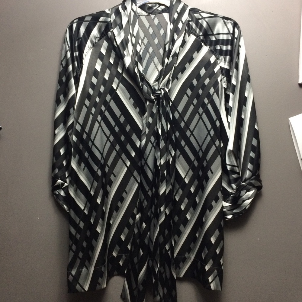 Black and white blouse